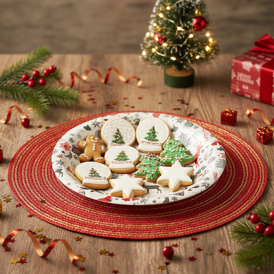 Round Christmas plate