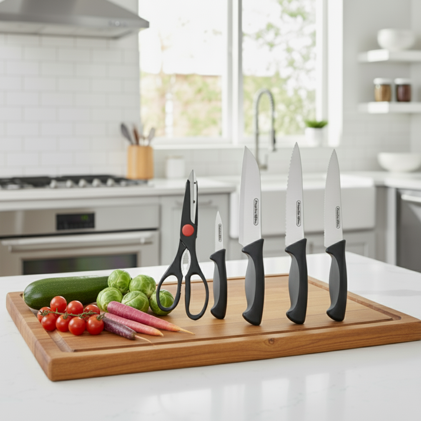 4 Knives & 1 Kitchen scissor
