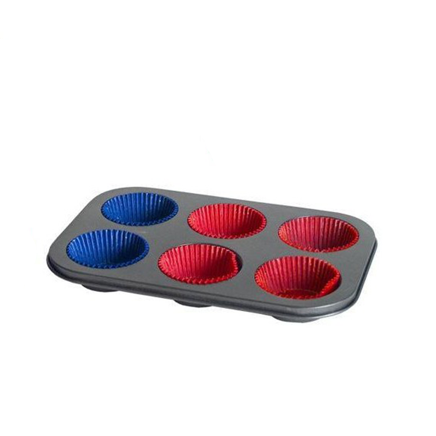 6 Cupcake Mold W/paper baking cup