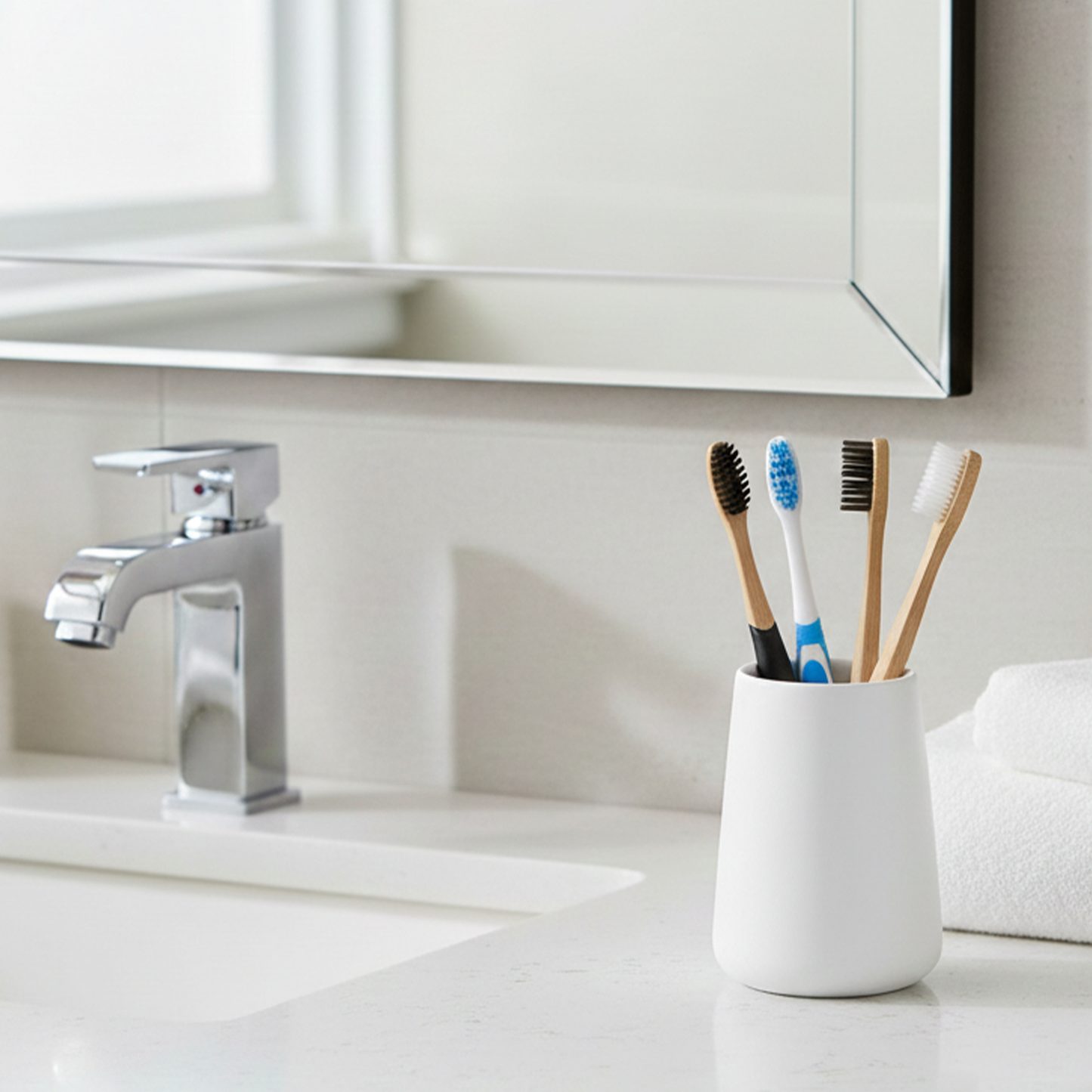 White Toothbrush Holder