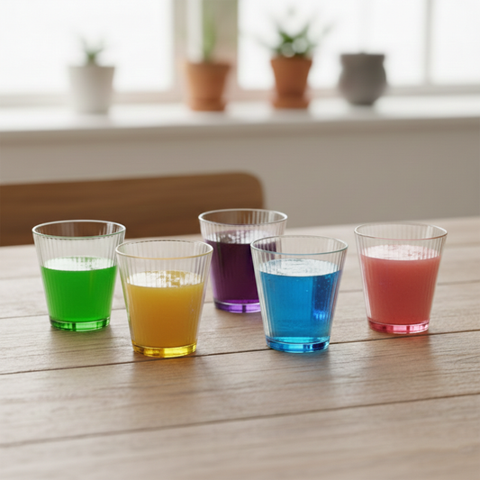 6 Crystal Glasses Striped