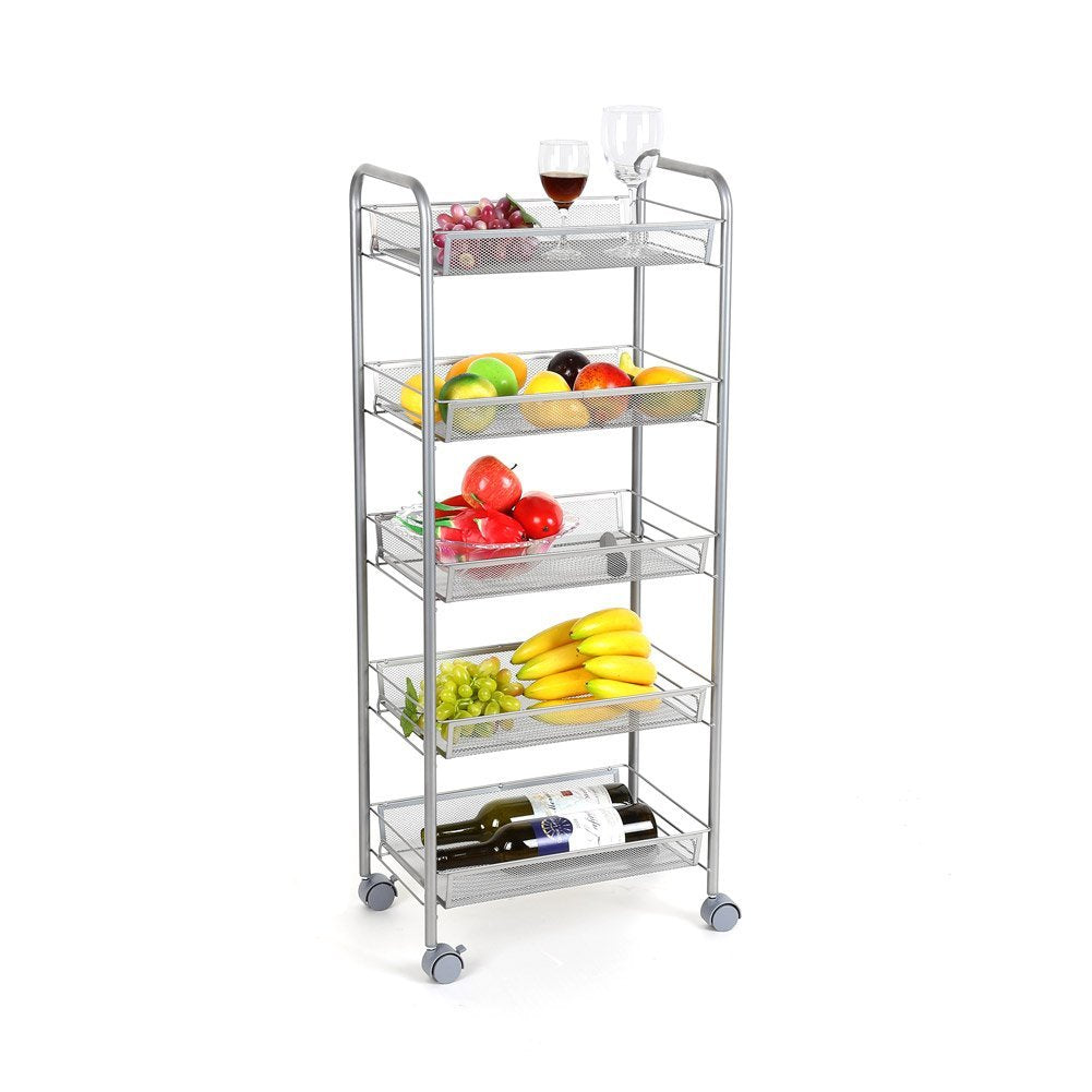 5-Tier Mesh rolling cart