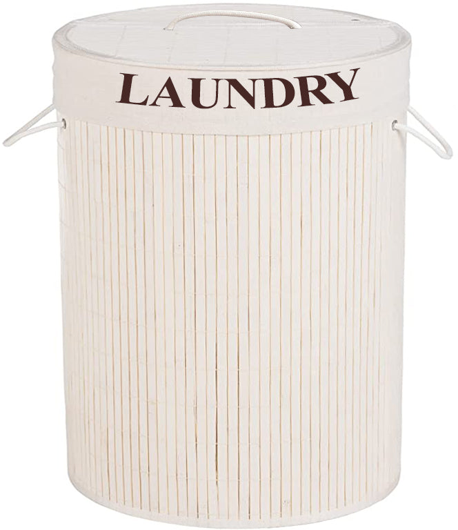 Round Bamboo Laundry Basket