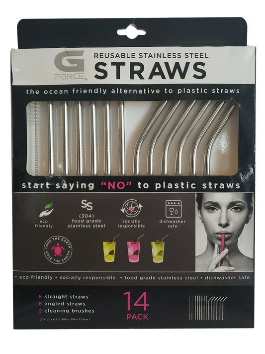 Gforce Reusable Stainless Steel 14Pack